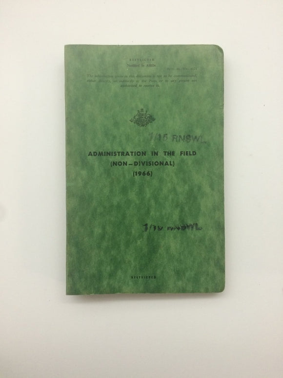 'Administration in the Field (Non-Divisional)': 1966 'restricted' report