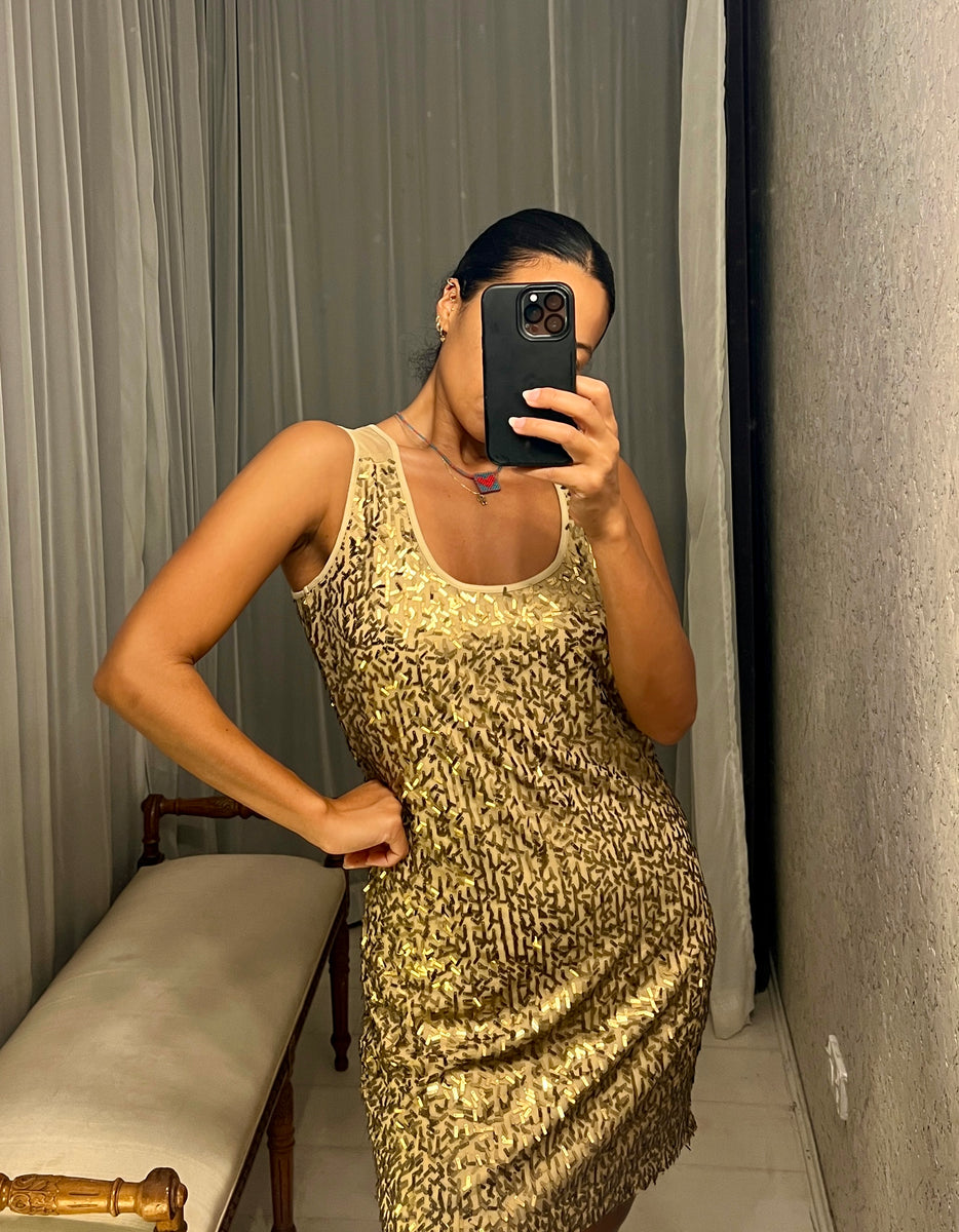 Pre-loved Gold Sequin Mini-Dress GrandDays Pre-loved Gold Sequin Mini-Dress GrandDays