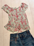 Pre-loved Aqua Pink Silk Sheer Top