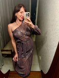 Pre-loved Kookai Lurex Stripe Disco Dress