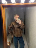 Vintage 80's Brown textured Leather Jacket