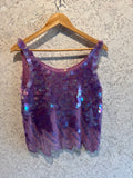 Vintage Purple Sequin & Bead Top AS IS