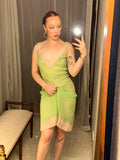 Pre-loved Alannah Hill Green Pink Silk Dress