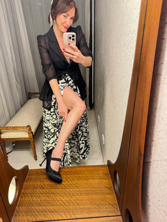 Pre-loved Black Satin Ballet Heels