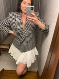 Vintage Thalie Houndstooth Wool Jacket