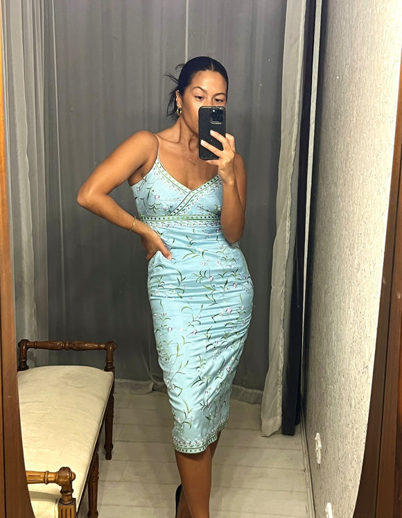 Vintage Esprit Blue Silk Embroidered Dress – GrandDays
