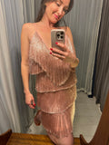 Pre-loved Pink Party Fringed Dress