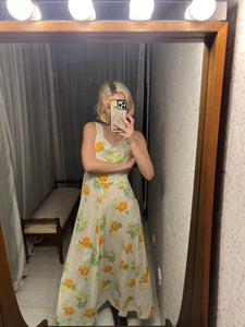 Pre-loved White Rose Print Maxi-Dress