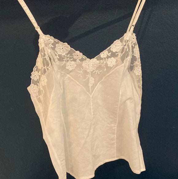 Vintage White Cotton Lace Cami Top