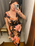 Pre-loved Guava Black Floral Dress