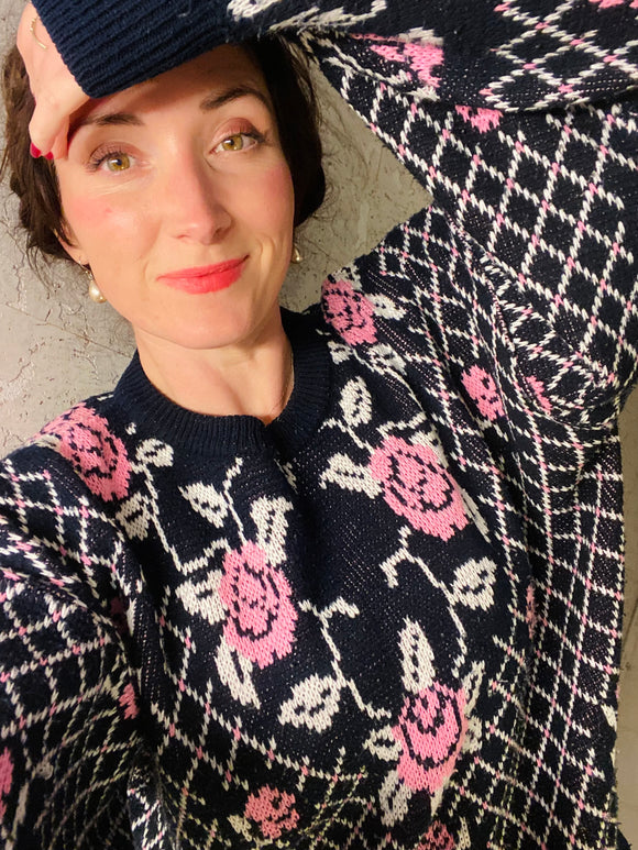 Vintage Fun-Knitz Rose Jumper