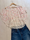 Pre-loved White Pink Butterfly Sheer Top