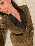 Pre-loved Black Gold Wrap-Belt Dress