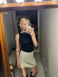 Pre-loved MESHKI Cream Satin Mini Skirt