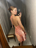 Pre-loved ARAMINTA JAMES Peach Print Slip Dress