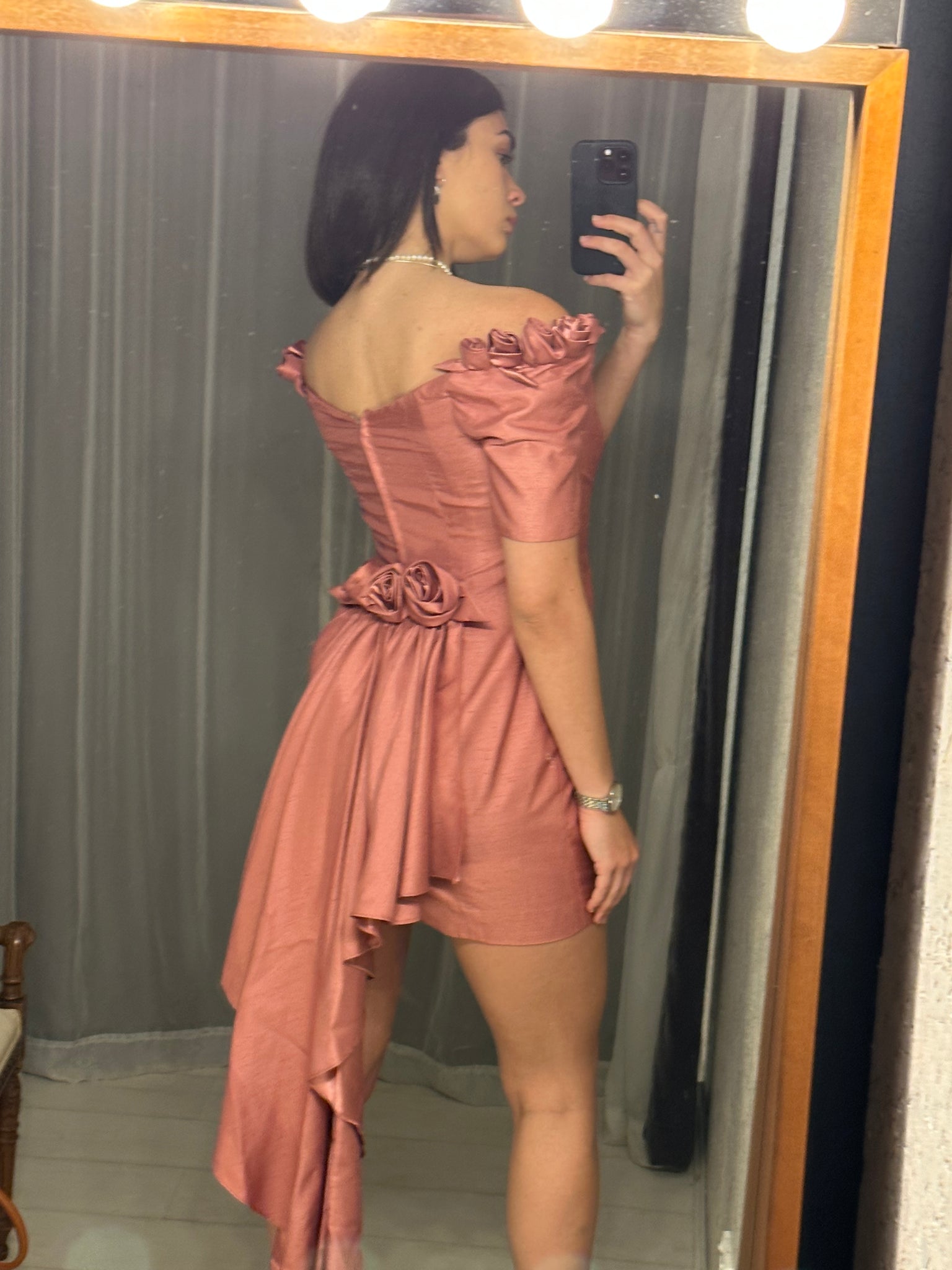 Vintage Pink Raw Silk Cocktail Dress GrandDays