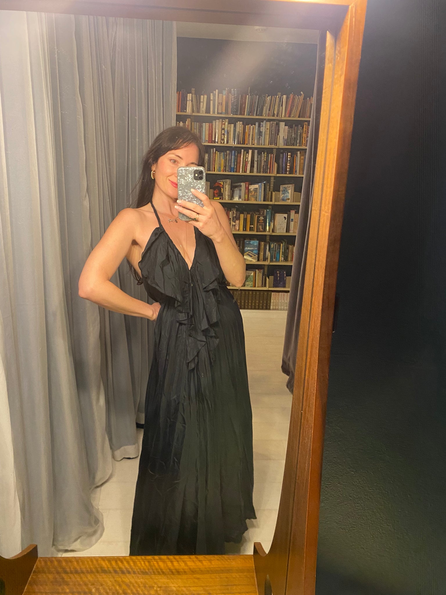 Pre-loved Lisa Brown Black Halter Silk Dress GrandDays Pre-loved Lisa Brown Black Halter Silk Dress GrandDays