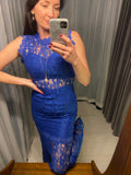 Pre-loved ROMANCE Blue Lace Long Dress