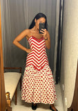 Vintage Raul Blanco Red & White Stripe Dress