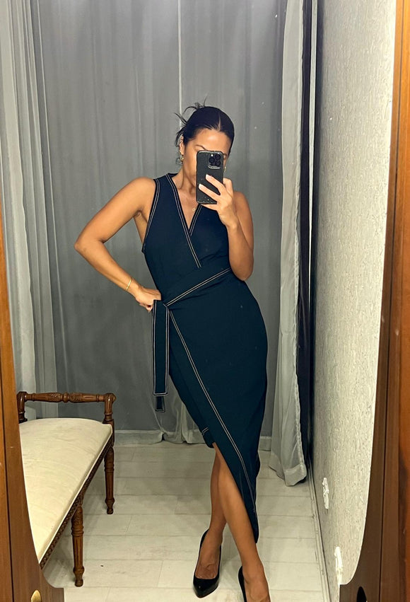 Pre-loved ELLIATT Navy Wrap Front Dress