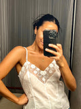 Vintage White Cotton Lace Cami Top