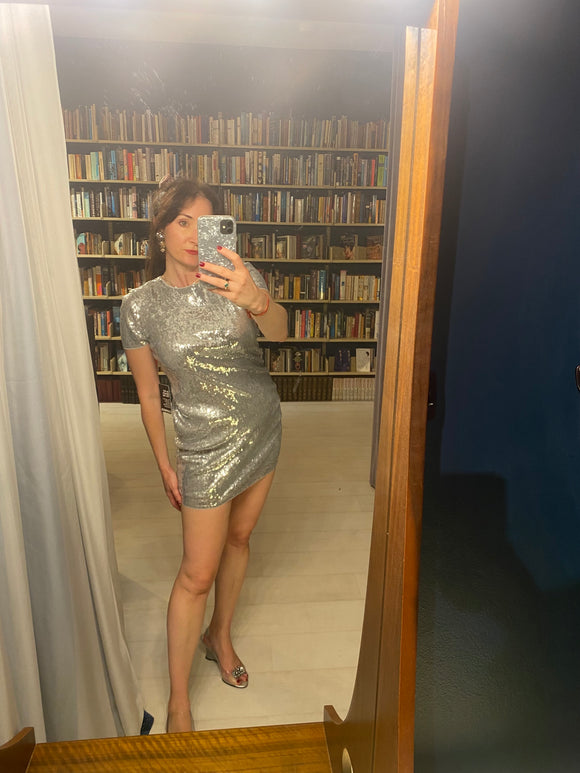 Pre-loved Karma Express Silver Sequin Mini Dress