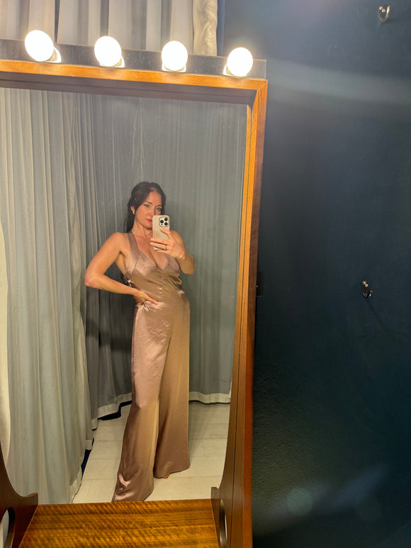 Pre-loved FOREVER Mauve Satin Jumpsuit