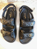 Chanel quilted dad sandals