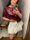 Pre-loved White Ruffle Mini Skirt