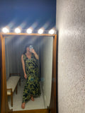 Pre-loved Silky Navy Yellow Floral Dress