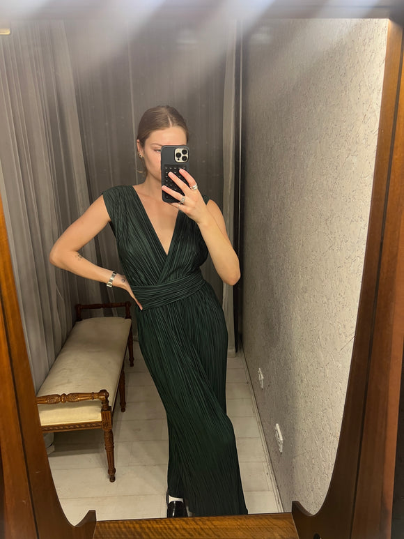 Pre-loved Atmos Here Green Pleat Dress