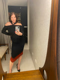 Pre-loved Black Wool Skirt w Embroidered Hem