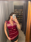 Vintage Maroon Handknit Vest