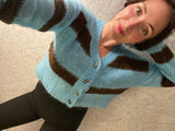 Pre-loved Blue Brown Stripe Crop HandKnit