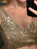 Pre-loved Gold Sequin Crop Top