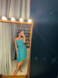 Pre-loved Satch Aqua Silk Strapless Dress