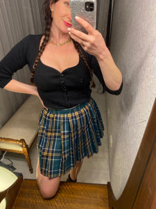 Pre-loved Otaku taco Green Tartan Pleat Skirt