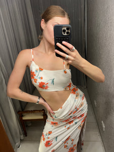Pre-loved Dazie White Floral Cut Away Dress