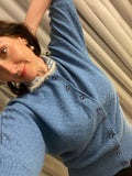 Vintage Blue Knit Cardigan