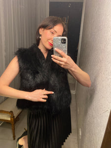 Pre-loved FILIPPA K Black Faux Fur Vest