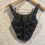Pre-loved Velvet Floral Bustier Top