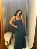 Pre-loved Assembly Label Blue Linen Bias Dress