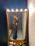Vintage 80's Brown textured Leather Jacket