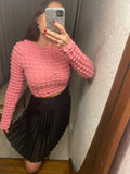 Pre-loved Sorelle Pink Bubble Crop Top