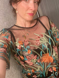 Vintage Embroidered Sheer Top
