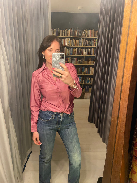 Vintage Happy Tops Pink Shirt