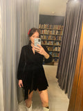 Pre-loved Black Velvet Skater Dress