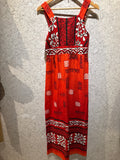 Vintage Red Hawaiian Maxi-Dress