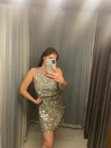 Pre-loved Silver Sequin Mini Dress