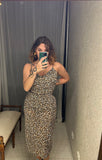 Leopard Linen Slip Dress